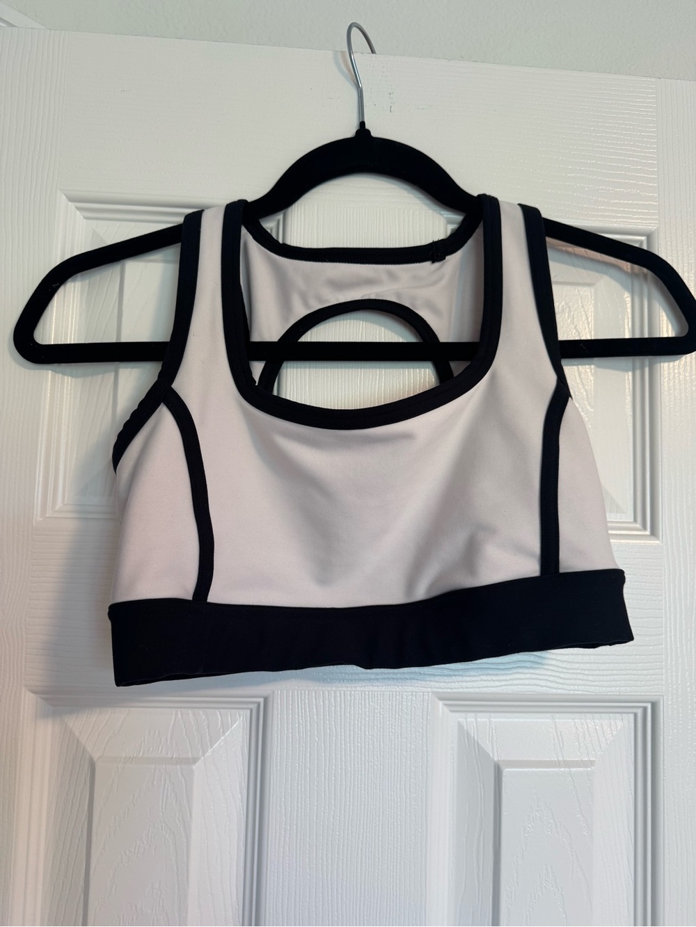 YPB Abercrombie White and Black Racerback Sports Bra Top